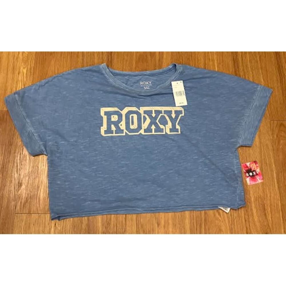 ROXY College Oversize Crop Cotton Graphic T-shirt Size M